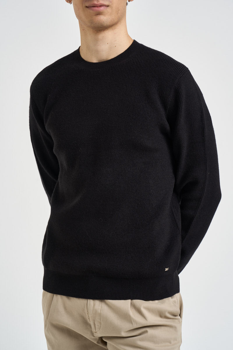 Maglia uomo a costa inglese nera MK9900029 NERO MARKUP 