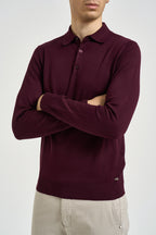 Polo uomo a maniche lunghe in maglia bordeaux MK990004 BORDEAUX MARKUP 
