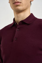 Polo uomo a maniche lunghe in maglia bordeaux MK990004 BORDEAUX MARKUP 