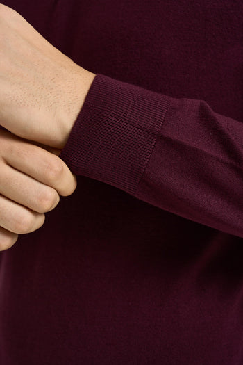 Polo uomo a maniche lunghe in maglia bordeaux - 4