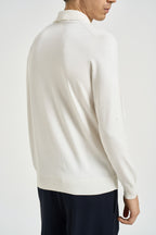 Polo uomo a maniche lunghe in maglia panna MK990004 LATTE MARKUP 
