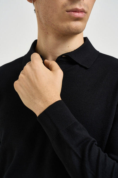 Polo uomo in maglia nera - 2