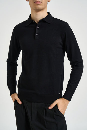 Polo uomo in maglia nera - 3