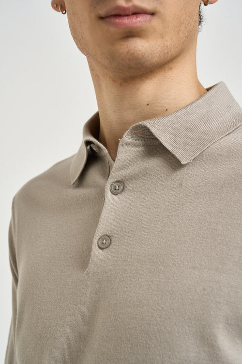 Polo uomo in maglia tortora - 2