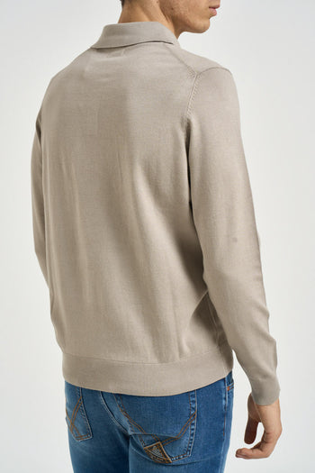 Polo uomo in maglia tortora - 3