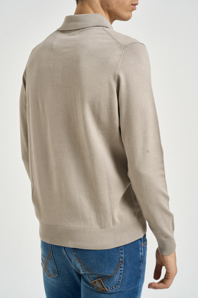 Polo uomo in maglia tortora MK990004 TAUPE MARKUP 