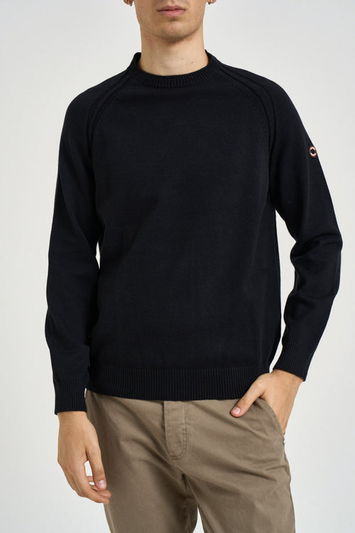 Maglia uomo girocollo in cotone nera - 1
