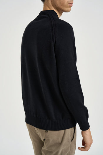 Maglia uomo girocollo in cotone nera - 5
