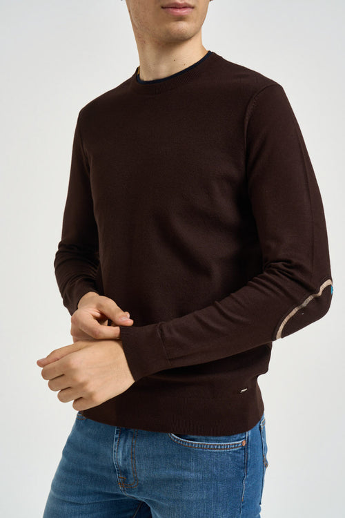 Maglia uomo girocollo marrone - 1