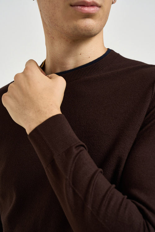 Maglia uomo girocollo marrone - 2