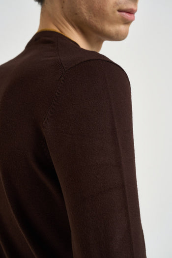 Maglia uomo girocollo marrone - 4