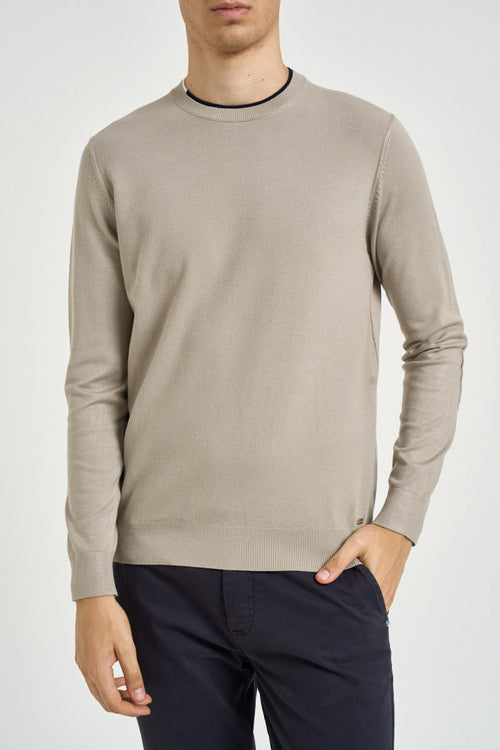 Maglia uomo girocollo beige - 1