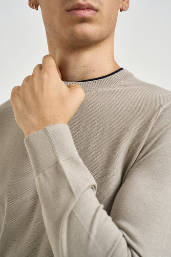 Maglia uomo girocollo beige - 3