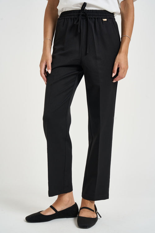 Pantalone donna con coulisse nero