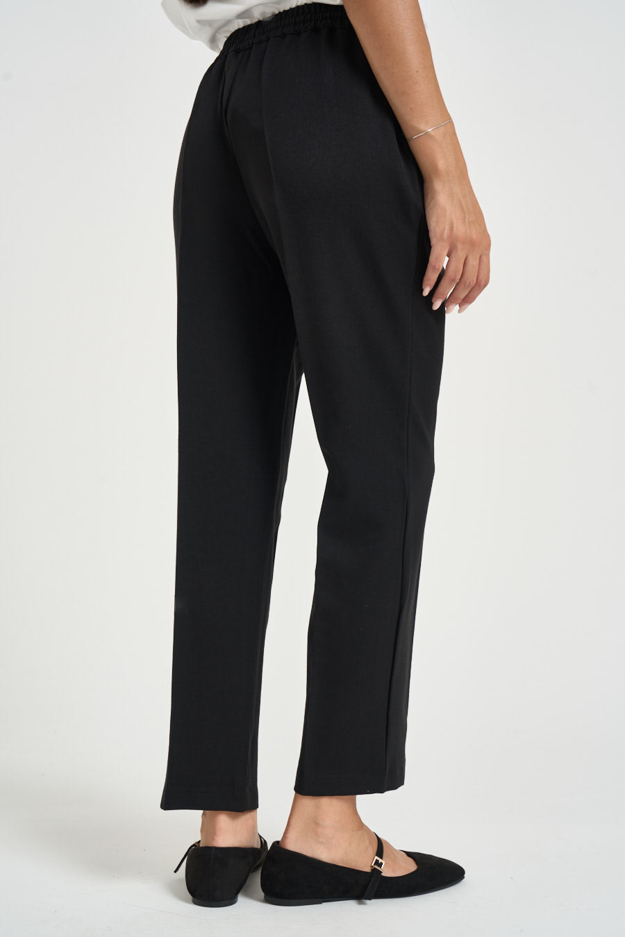 Pantalone donna con coulisse nero MW25107 NERO MARKUP 
