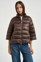 Piumino donna corto moro MW2640015 CACAO MARKUP 