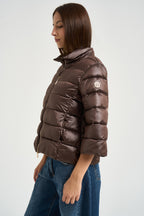 Piumino donna corto moro MW2640015 CACAO MARKUP 