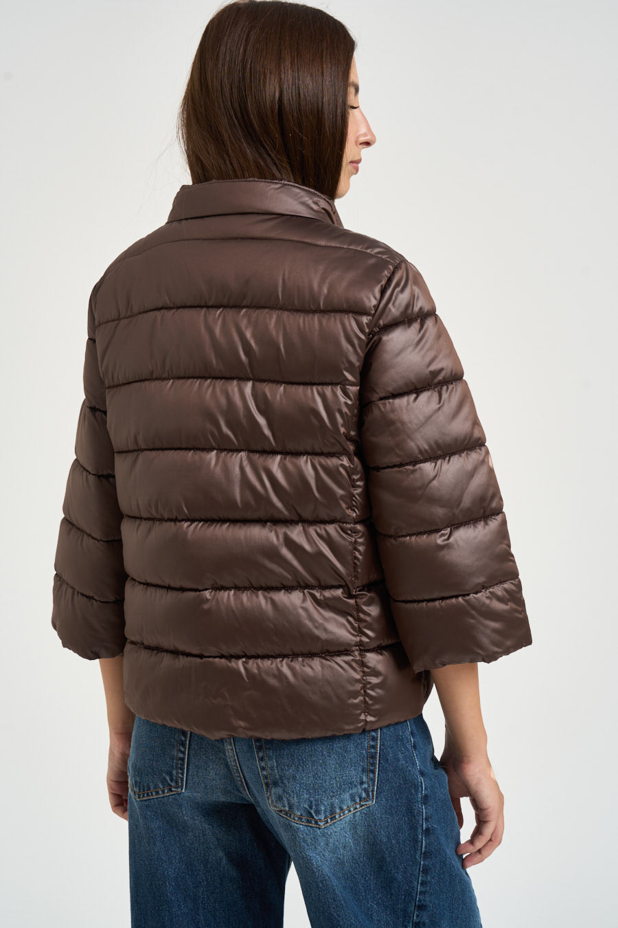 Piumino donna corto moro MW2640015 CACAO MARKUP 