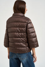 Piumino donna corto moro MW2640015 CACAO MARKUP 
