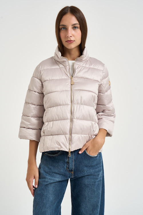 Piumino donna corto cipria
