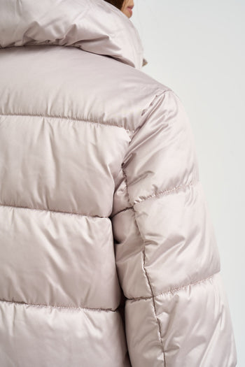Piumino donna con collo alto cipria - 4