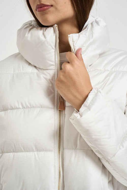 Piumino donna con collo alto bianco - 2