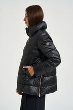 Piumino donna con collo alto nero MW2640029 NERO MARKUP 