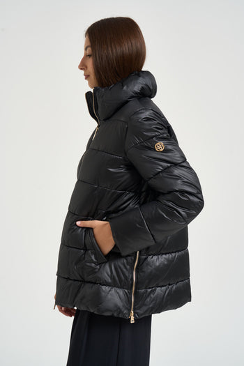 Piumino donna con collo alto nero - 3