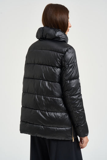 Piumino donna con collo alto nero - 4