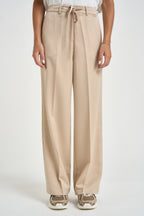 Pantalone donna con coulisse in lurex beige MW2650102 CASHA MARKUP 