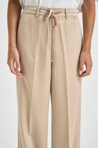 Pantalone donna con coulisse in lurex beige MW2650102 CASHA MARKUP 