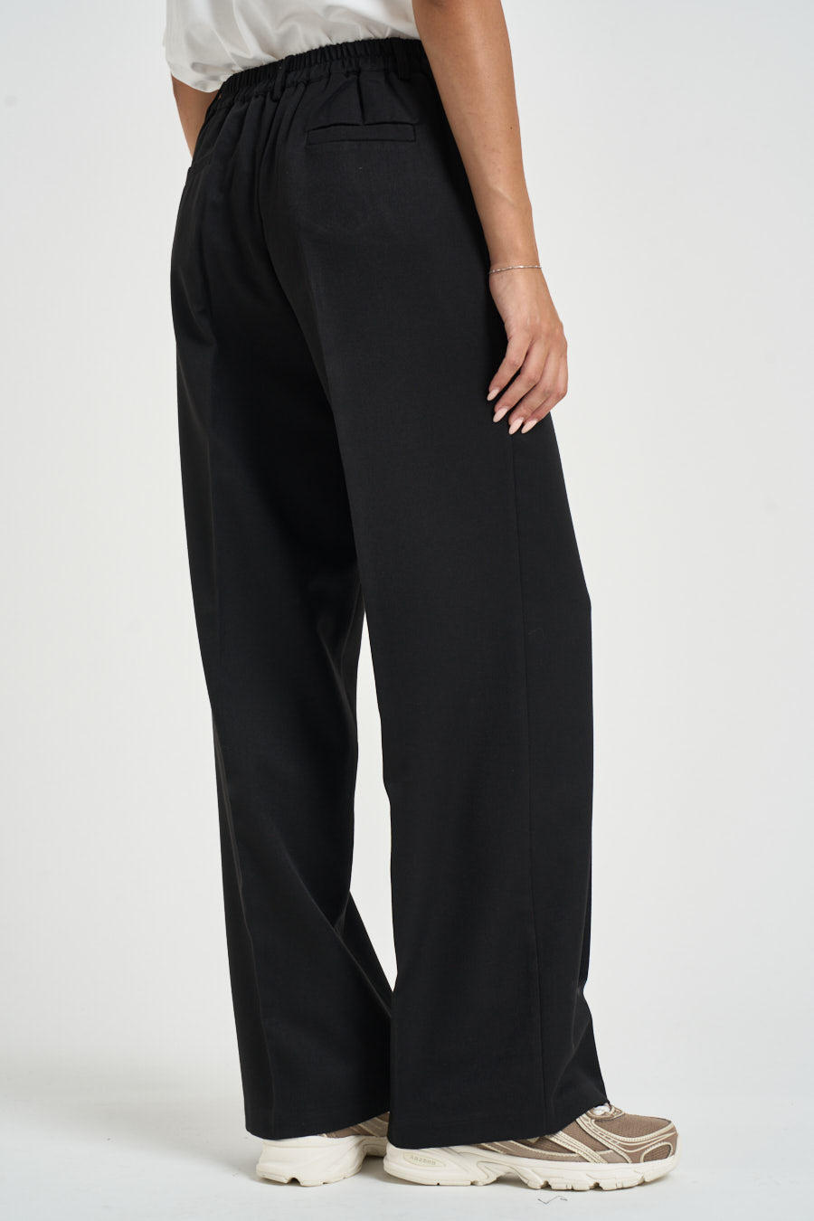 Pantalone donna con coulisse in lurex nero MW2650102 NERO MARKUP 
