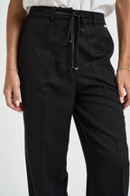 Pantalone donna con coulisse in lurex nero MW2650102 NERO MARKUP 