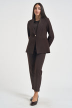 Blazer donna monopetto marrone scuro 26IB187 COFFEE MARYLEY 