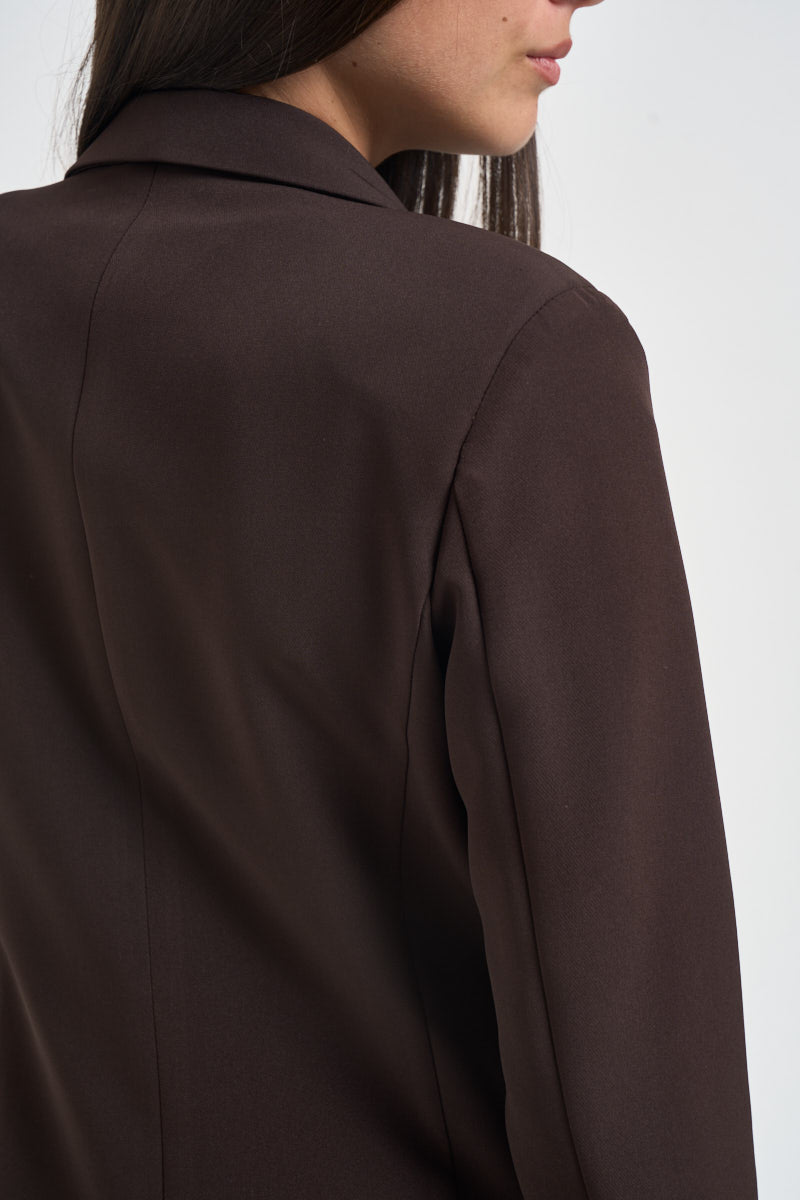 Blazer donna monopetto marrone scuro 26IB187 COFFEE MARYLEY 