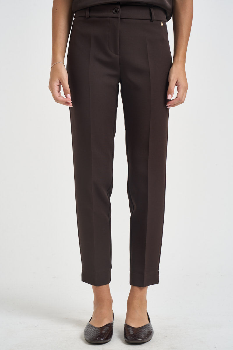 Pantaloni donna slim fit sartoriali marrone 26IB52Z COFFEE MARYLEY 