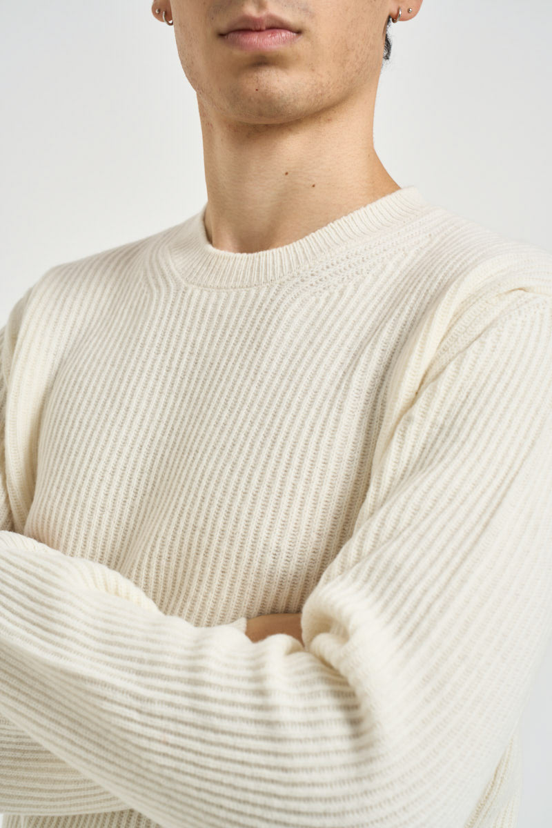 Maglia uomo girocollo a coste panna 1300 125 MASQ 