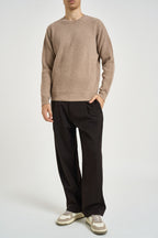 Maglia uomo girocollo a coste beige mélange 1300 150 MASQ 