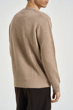 Maglia uomo girocollo a coste beige mélange 1300 150 MASQ 