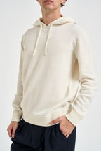 Maglia uomo con cappuccio bianco latte 1383 125 MASQ 