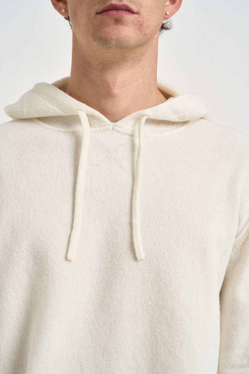 Maglia uomo con cappuccio bianco latte 1383 125 MASQ 