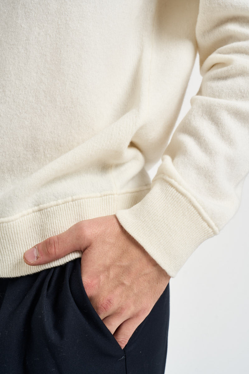 Maglia uomo con cappuccio bianco latte 1383 125 MASQ 