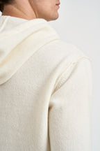Maglia uomo con cappuccio bianco latte 1383 125 MASQ 