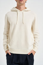Maglia uomo con cappuccio bianco latte 1383 125 MASQ 