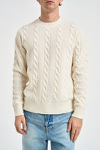 Maglione uomo a trecce bianco panna 1510 125 MASQ 