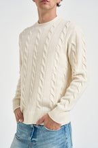 Maglione uomo a trecce bianco panna 1510 125 MASQ 