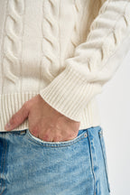 Maglione uomo a trecce bianco panna 1510 125 MASQ 