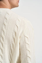 Maglione uomo a trecce bianco panna 1510 125 MASQ 