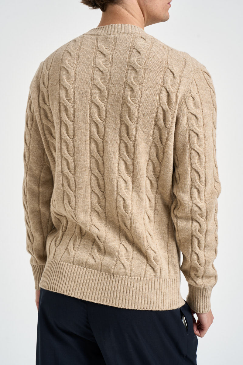 Maglione uomo a trecce bianco cammello 1510 150 MASQ 