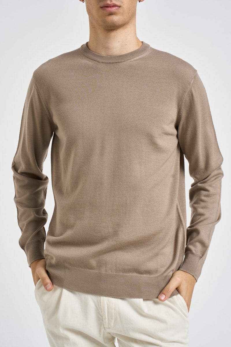 Maglia uomo girocollo in lana merino beige 5000 130 MASQ 